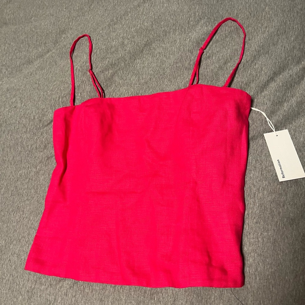 NWT Reformation Vibrant Pink Women's top